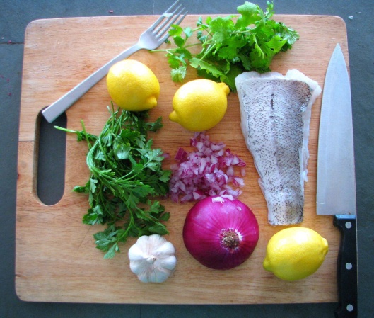 Ingredients for Ceviche